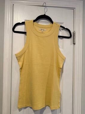 NWOT Madewell Size S Yellow Ribbed Supima Cotton Racerback Tank Top